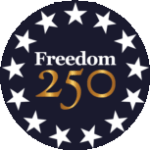 Official America 250 anniversary logo badge representing proud USA manufacturing.