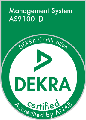 AS9100D certified quality management standard badge for precision aerospace CNC machining.