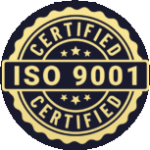 ISO 9001 certified quality management system badge for precision CNC machining services.