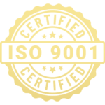 ISO 9001 certified quality management system badge for precision CNC machining services.