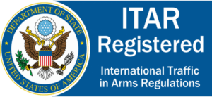 ITAR registered certificate badge for defense and aerospace CNC machining contracts.